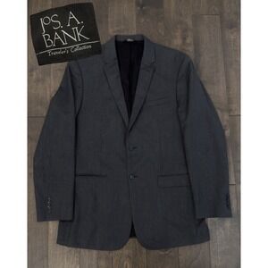 Jos A Bank Mens Size 44XL 100% Wool Slim Fit Grey Blazer Sports Coat Suit Jacket